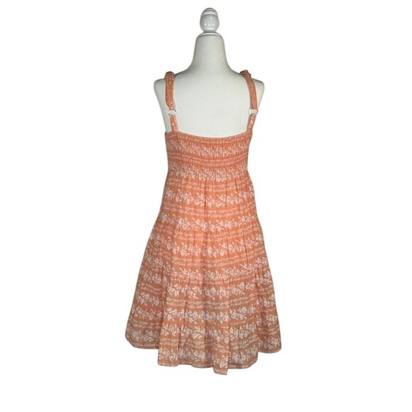In Loom Woman Size S Floral Peach Sundress Cotton & Rayon Blend Adjustable Strap - Picture 3 of 9